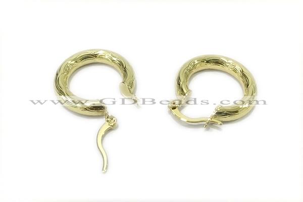 EARR41 22mm copper earrings gold plated