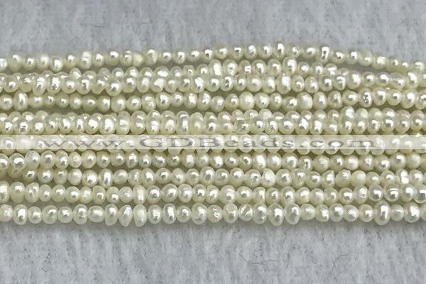 FWP01 14.5 inches 1.5mm - 1.8mm potato white freshwater pearl strands