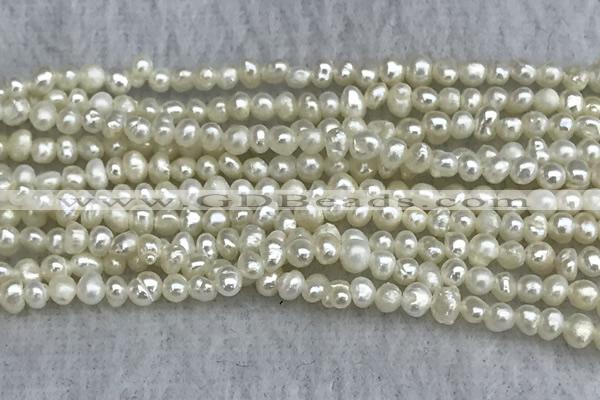 FWP11 14.5 inches 2.8mm potato white freshwater pearl strands