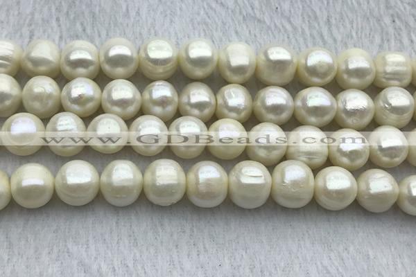 FWP125 15 inches 11mm - 12mm potato white freshwater pearl strands