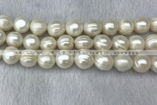 FWP133 15 inches 13mm potato white freshwater pearl strands