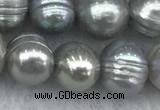 FWP138 15 inches 6mm - 7mm potato grey freshwater pearl strands