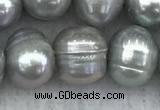 FWP139 15 inches 8mm - 9mm potato grey freshwater pearl strands