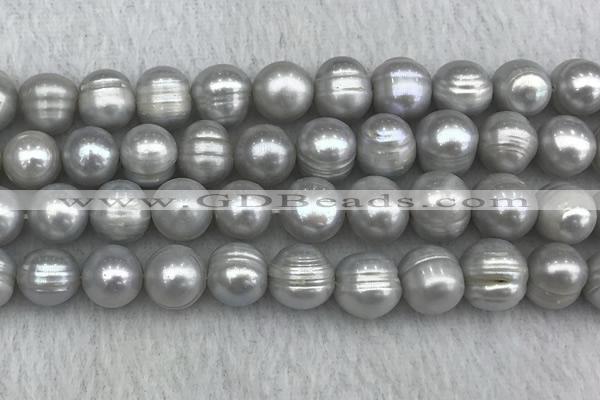 FWP140 15 inches 10mm - 11mm potato grey freshwater pearl strands