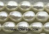 FWP163 14.5 inches 4.2mm - 4.8mm rice white freshwater pearl strands