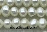 FWP23 14.5 inches 3.2mm - 3.6mm potato white freshwater pearl strands