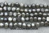 FWP246 15 inches 7mm - 8mm baroque grey freshwater pearl strands