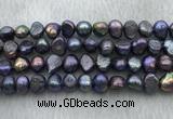 FWP247 15 inches 7mm - 8mm baroque black freshwater pearl strands