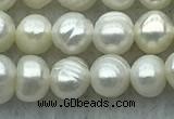 FWP25 14.5 inches 4mm - 4.5mm potato white freshwater pearl strands