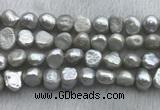 FWP256 15 inches 11mm - 12mm baroque grey freshwater pearl strands