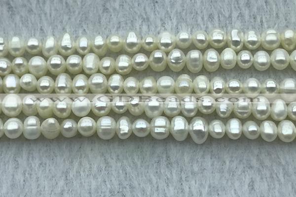 FWP28 14.5 inches 4.8mm potato white freshwater pearl strands