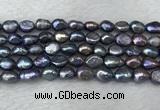 FWP282 15 inches 7mm - 8mm baroque black freshwater pearl strands