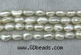 FWP285 15 inches 9mm - 10mm baroque white freshwater pearl strands