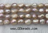 FWP306 15 inches 11mm - 12mm baroque purple freshwater pearl strands