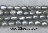 FWP307 15 inches 11mm - 12mm baroque grey freshwater pearl strands