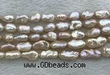 FWP355 8mm - 9mm baroque light purple freshwater pearl strands