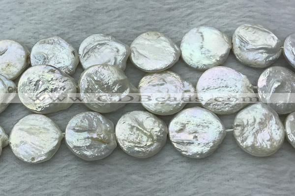 FWP382 15 inches 20mm coin freshwater pearl beads