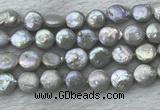 FWP390 15 inches 11mm - 12mm coin freshwater pearl beads