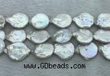 FWP396 15 inches 11mm - 13mm coin freshwater pearl beads