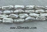 FWP411 15 inches 10*22mm - 11*25mm biwa freshwater pearl beads