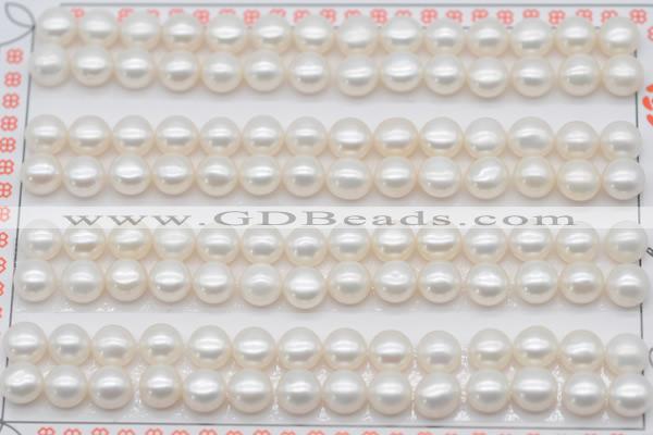 FWP456 half-drilled 6-6.5mm bread freshwater pearl beads