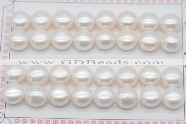 FWP466 half-drilled 11-11.5mm bread freshwater pearl beads