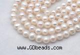 FWP483 14.5 inches 8mm - 9mm potato white freshwater pearl strands