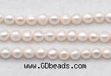 FWP488 14.5 inches 10mm - 11mm potato white freshwater pearl strands