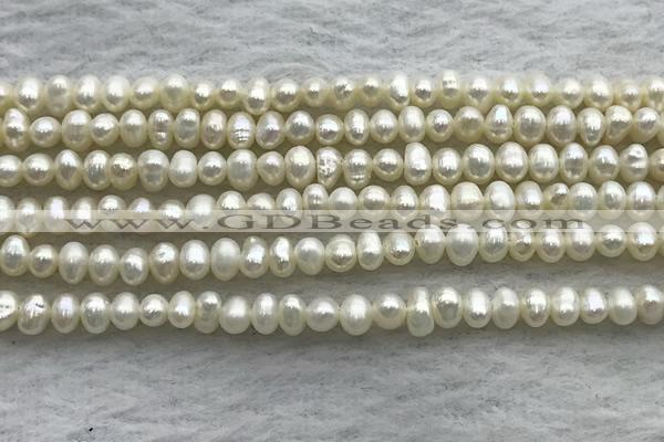 FWP50 14.5 inches 3mm - 3.5mm potato white freshwater pearl strands