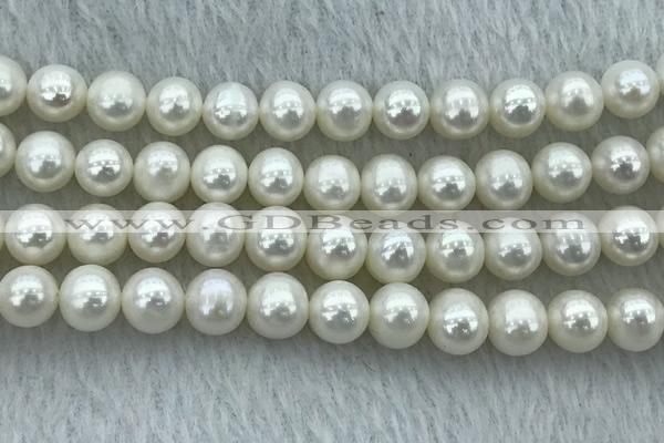 FWP87 15 inches 8mm - 9mm potato white freshwater pearl strands