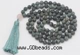 GMN1035 Hand-knotted 8mm, 10mm matte kambaba jasper 108 beads mala necklace with tassel