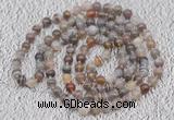 GMN108 Hand-knotted 6mm Botswana agate 108 beads mala necklaces