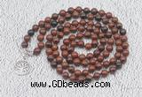 GMN1128 Hand-knotted 8mm, 10mm mahogany obsidian 108 beads mala necklaces with charm