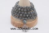 GMN1139 Hand-knotted 8mm, 10mm labradorite 108 beads mala necklaces with charm