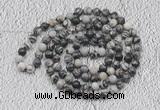 GMN114 Hand-knotted 6mm black & white jasper 108 beads mala necklaces