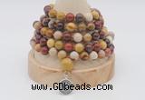 GMN1146 Hand-knotted 8mm, 10mm mookaite 108 beads mala necklaces with charm