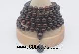 GMN1161 Hand-knotted 8mm, 10mm brecciated jasper 108 beads mala necklaces with charm