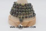 GMN1165 Hand-knotted 8mm, 10mm dragon blood jasper 108 beads mala necklaces with charm