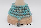 GMN1167 Hand-knotted 8mm, 10mm sea sediment jasper 108 beads mala necklaces with charm