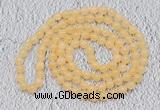 GMN117 Hand-knotted 6mm honey jade 108 beads mala necklaces