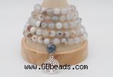 GMN1188 Hand-knotted 8mm, 10mm montana agate 108 beads mala necklaces with charm