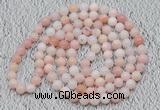 GMN119 Hand-knotted 6mm pink opal 108 beads mala necklaces