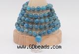 GMN1259 Hand-knotted 8mm, 10mm apatite 108 beads mala necklaces with charm