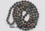 GMN131 Hand-knotted 6mm dragon blood jasper 108 beads mala necklaces