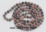 GMN137 Hand-knotted 6mm rhodonite 108 beads mala necklaces