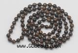 GMN140 Hand-knotted 6mm bronzite 108 beads mala necklaces