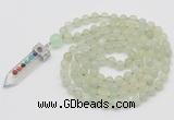 GMN1433 Hand-knotted 8mm, 10mm New jade 108 beads mala necklace with pendant