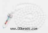 GMN1500 Hand-knotted 8mm candy jade 108 beads mala necklace with pendant