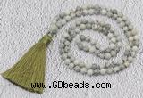 GMN203 Hand-knotted 6mm artistic jasper 108 beads mala necklaces with tassel