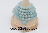 GMN2204 Hand-knotted 8mm, 10mm matte amazonite 108 beads mala necklace with charm